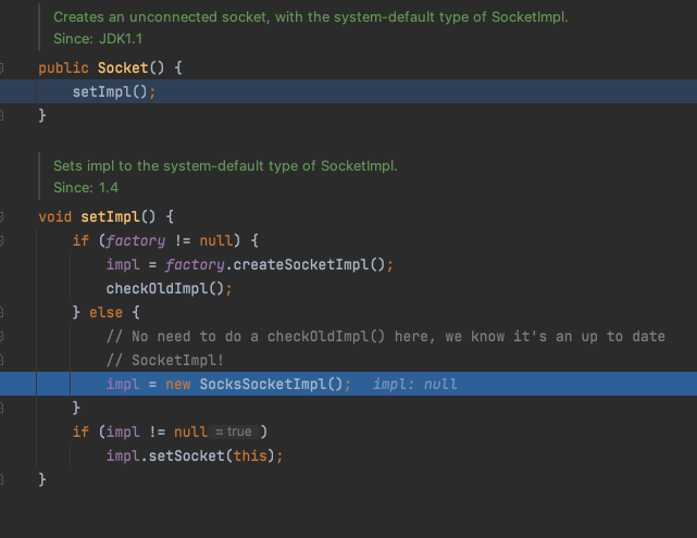 Default implementation of SocketImpl